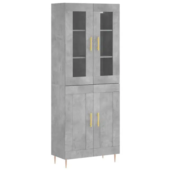 Populär vidaXL Högskåp betonggrå 69,5x34x180 cm konstruerat trä