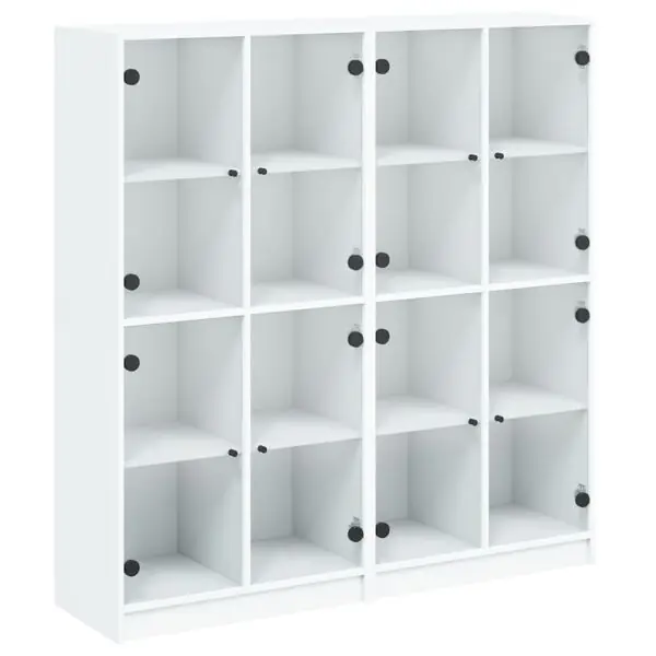 Expressleverans vidaXL Bokhylla med dörrar vit 136x37x142 cm konstruerat trä