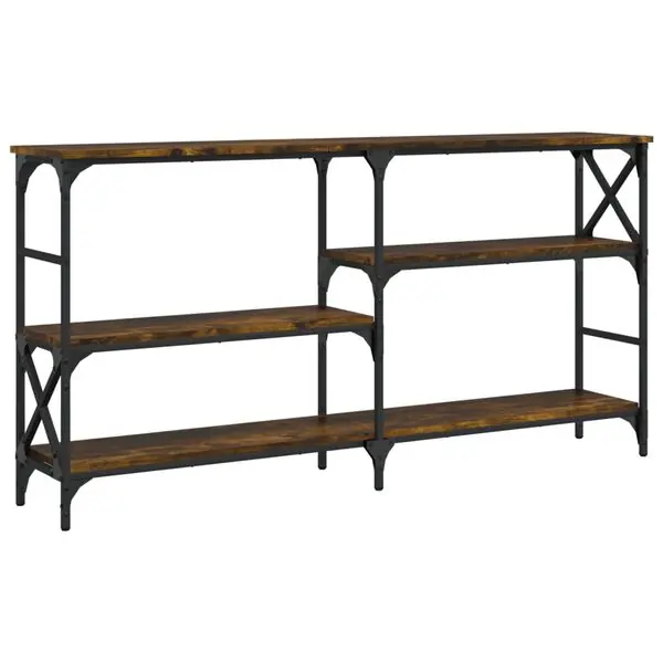 Säker betalning vidaXL Avlastningsbord rökfärgad ek 150x29x76,5 cm konstruerat trä