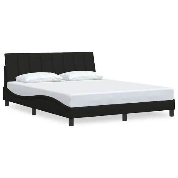 vidaXL Bed Frame without Mattress "Hanko" Black 160x200 cm Fabric Kampanjpris