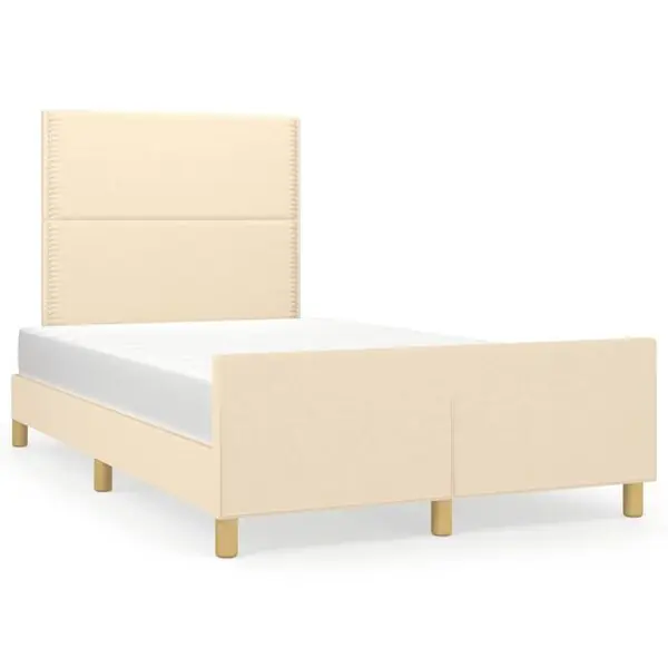 Endast denna vecka vidaXL sängram utan madrass gräddvit 120x190 cm tyg