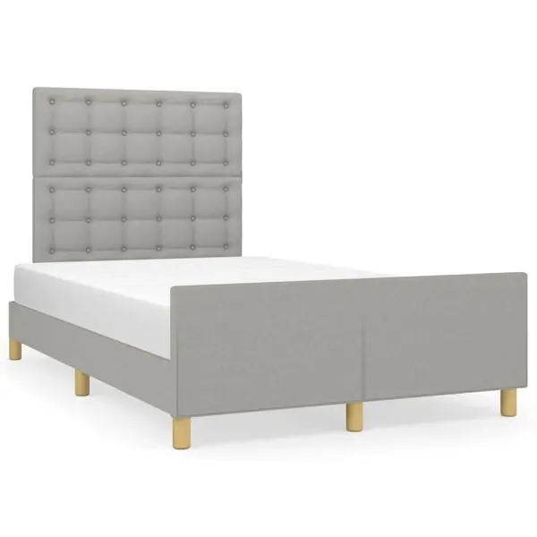vidaXL sängram utan madrass ljusgrå 120x190 cm tyg Rabatt