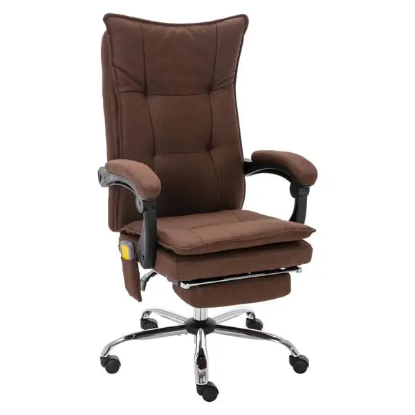vidaXL Massagekontorsstol brun tyg Rabatt