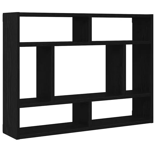 vidaXL Vägghylla svart ek 75x16x55 cm konstruerat trä Rabatter