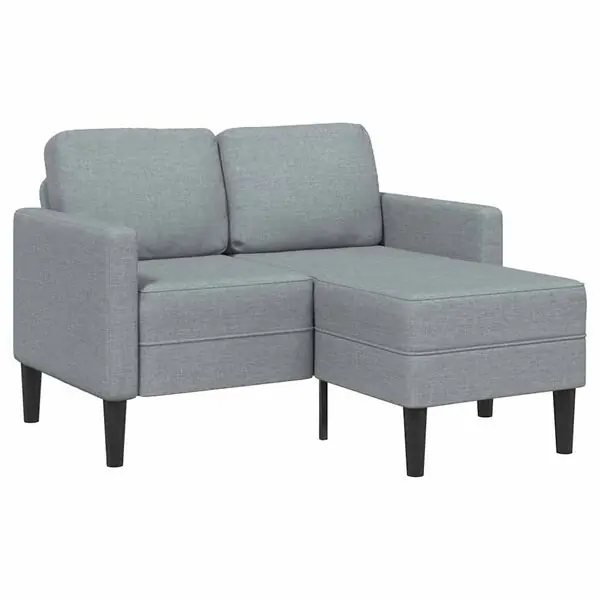 vidaXL 2-sitssoffa med schäslong L-formad ljusgrå 125 cm tyg Fynd