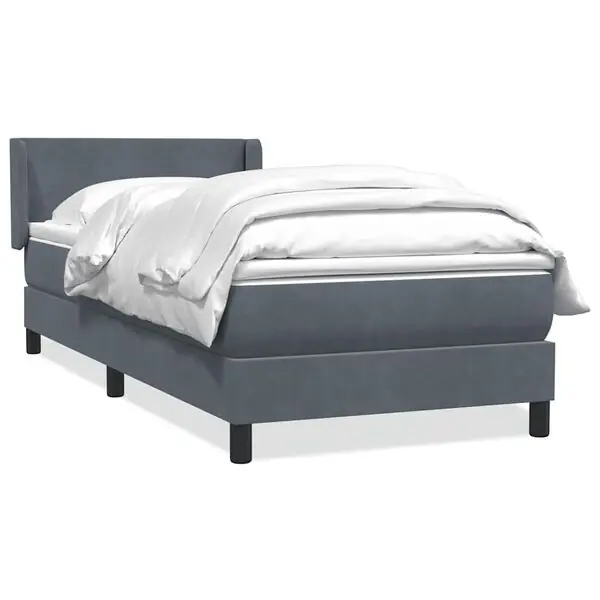 vidaXL Ramsäng med madrass mörkgrå 80x210 cm sammet Billig