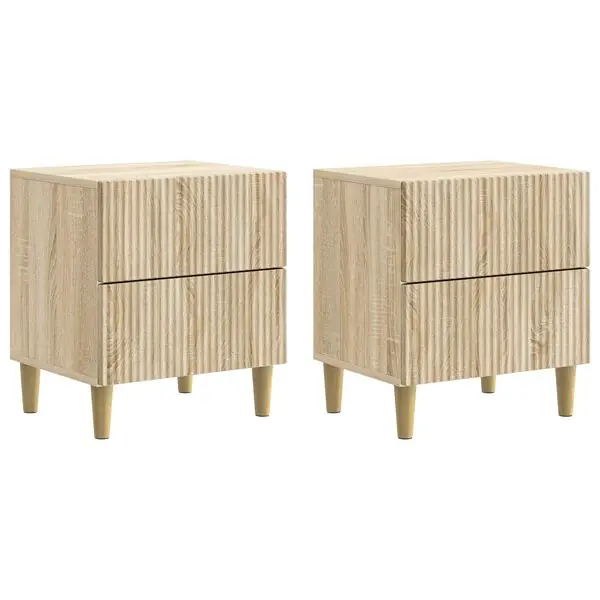 vidaXL Nattduksbord 2 pcs Sonoma-ek 43 x 34,5 x 48 cm Konstruerat trä Beställ idag