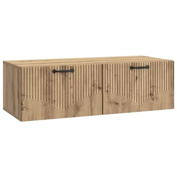 vidaXL Väggmonterad TV-bänk Artisan-ek 98 x 41 x 30 cm Konstruerat trä Fynd