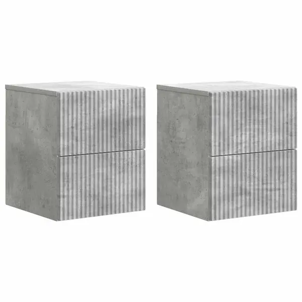 vidaXL Väggmonterat Sängbord 2 pcs Betonggrå 33 x 34,5 x 40 cm Kampanj