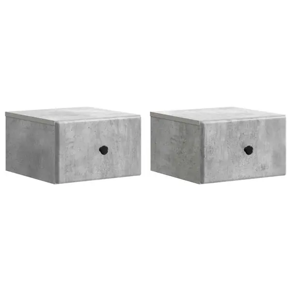 vidaXL Väggmonterat Sängbord 2 pcs Betonggrå 34,5 x 33 x 20 cm Begränsad tid