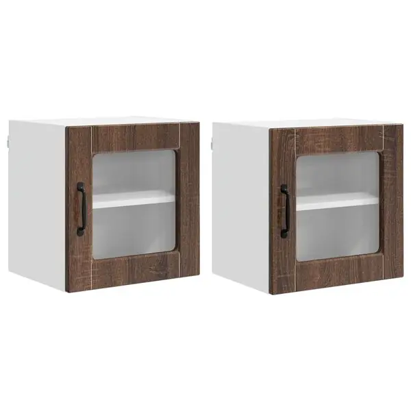 vidaXL Diskmaskin panel 2 pcs Brun Ek 40 x 31 x 40 cm Konstruerat trä Lägg i varukorgen