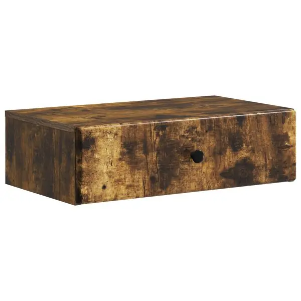 vidaXL Väggmonterad sidobord Rökt ek 59 x 34,5 x 17 cm Konstruerat trä Erbjudandepris