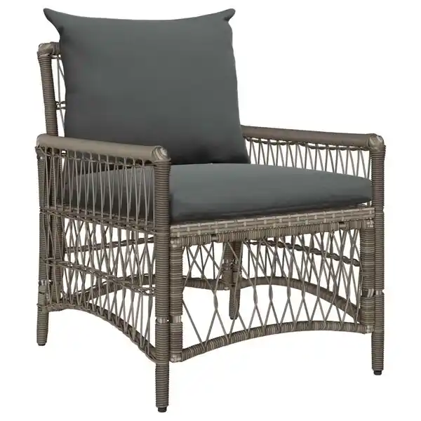 Säker betalning vidaXL Trädgård Stol med kudde Grå 73 x 61 x 77 cm konstrotting