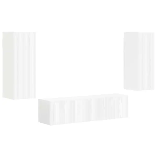 Kundfavorit vidaXL TV-bänkset Väggmonterad 2 pcs Vit Konstruerat trä