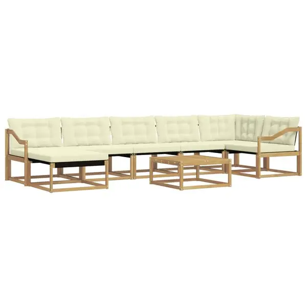 Billigare vidaXL Utomhussoffset 8 pcs Vit och grädde 79 x 79 x 37 cm