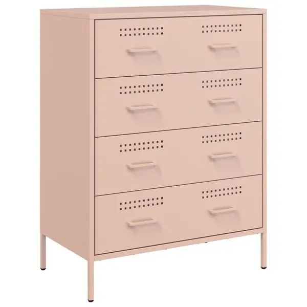 vidaXL Skänk rosa 68x39x89 cm stål Lägg i varukorgen