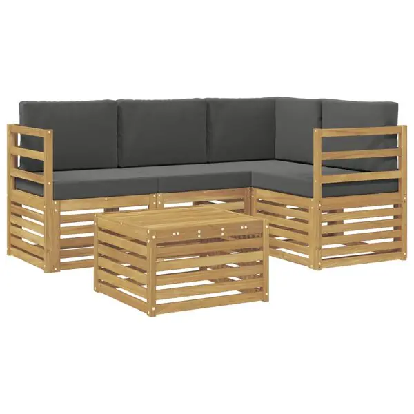 Extra rabatt vidaXL Utomhussoffset 5 pcs Vit och antracit 59 x 59 x 37 cm Polyester