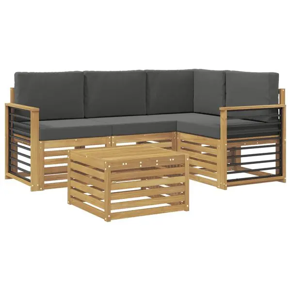 risnedsättning vidaXL Utomhussoffset 5 pcs Vit och antracit 59 x 59 x 37 cm Polyester