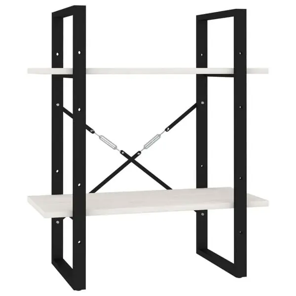 Trygg betalning vidaXL Bokhylla 2 hyllplan vit 60x30x70 cm massiv furu