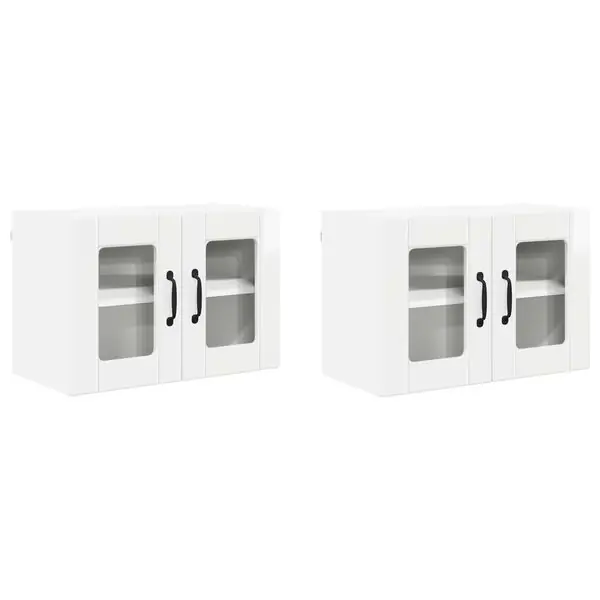Outlet vidaXL Diskmaskin panel med hylla 2 pcs Högblanka vita 60 x 31 x 40 cm