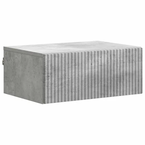 vidaXL Väggmonterat Sängbord med låda Betonggrå 49 x 34,5 x 20 cm Billigare