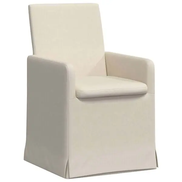 Kampanjpris vidaXL Matstolar med hjul 2 pcs Beige 57 x 67 x 95 cm Linne