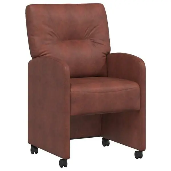 Lägg i varukorgen vidaXL Matstolar med hjul med hjul 2 pcs Skinande brun 57 x 67 x 95 cm