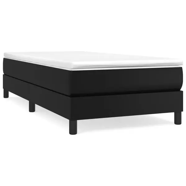 Kampanj vidaXL Ramsäng med madrass svart 80x200 cm konstläder