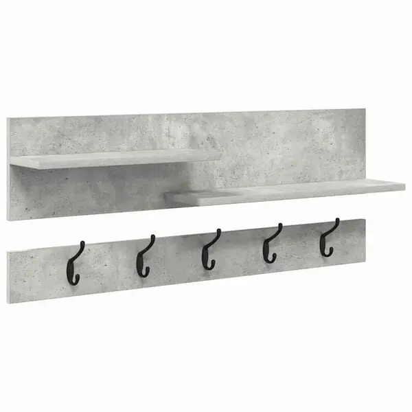 vidaXL Väggmonterad Klädhängare med hylla Betonggrå 90 x 15 x 36 cm Extra rabatt