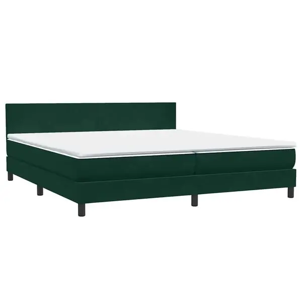 Utförsäljning vidaXL Resårsäng med madrass mörkgrön 180x220 cm sammet