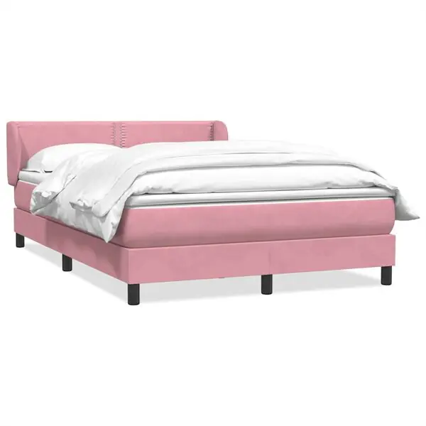 vidaXL Ramsäng med madrass rosa 160x210 cm sammet Beställ nu