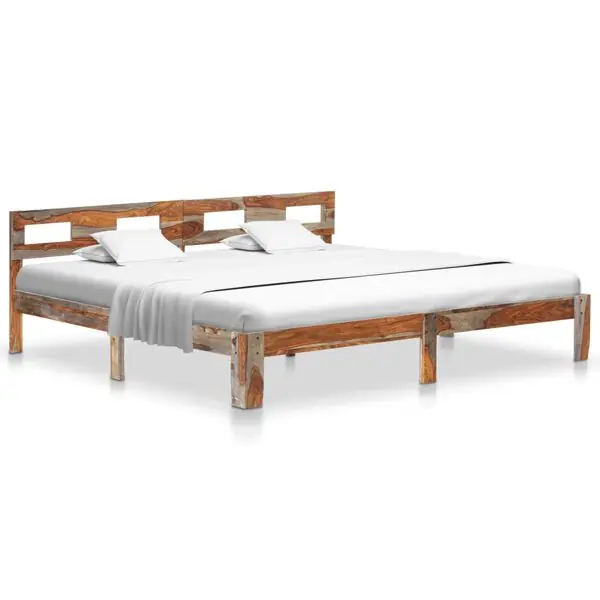 vidaXL Sängram utan madrass massivt trä 200x200cm Kampanj
