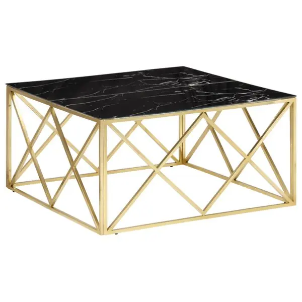 Fynd vidaXL Soffbord guld rostfritt stål och härdat glas