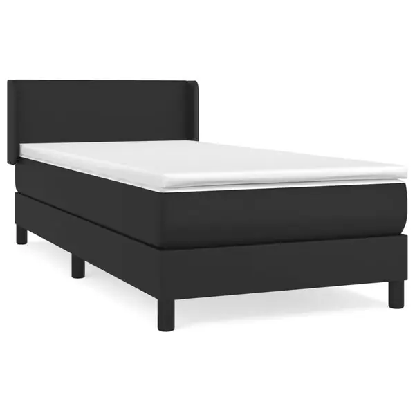 Rea vidaXL Ramsäng med madrass svart 80x200 cm konstläder