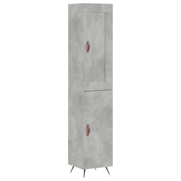 vidaXL Högskåp betonggrå 34,5x34x180 cm konstruerat trä Begränsat erbjudande