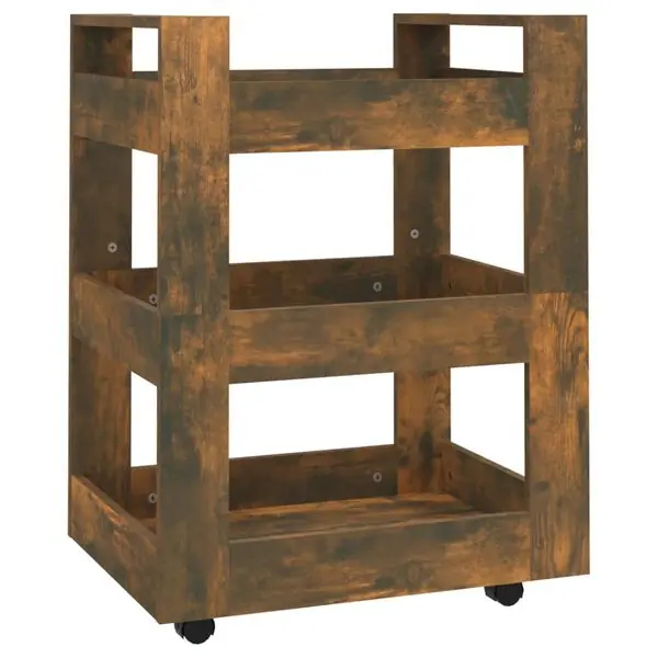 vidaXL Köksvagn rökfärgad ek 60x45x80 cm konstruerat trä Billigare