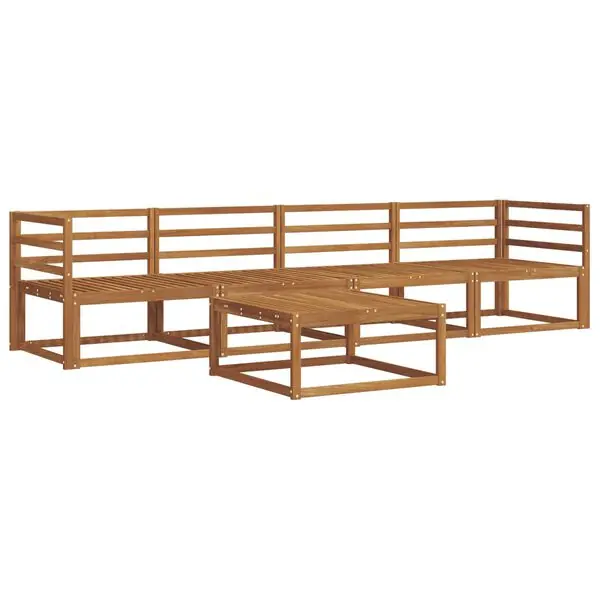 Billigare vidaXL Utomhussoffset 5 pcs Naturfärg Massivt Akaciaträ