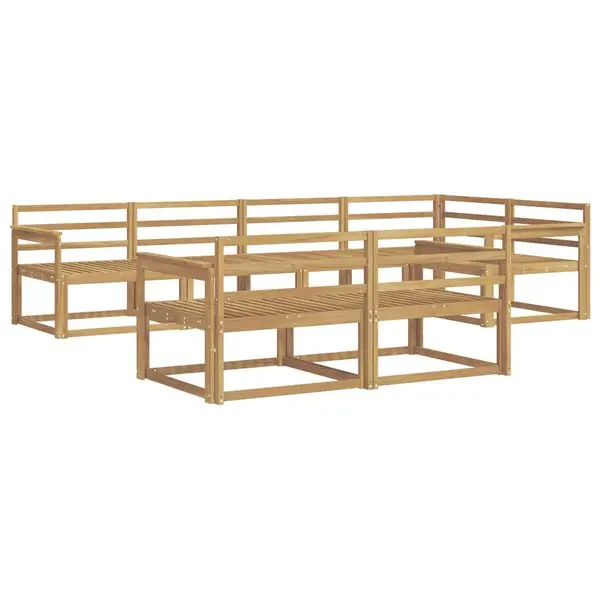 vidaXL Utomhussoffset 8 pcs Vit 327 x 168,5 x 73 cm Massivt Akaciaträ risnedsättning
