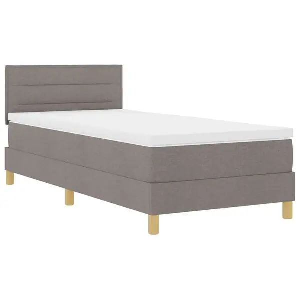 vidaXL LED Box Säng med LED-ljusslingor Taupe 90 x 190 cm tyg Sänkt pris