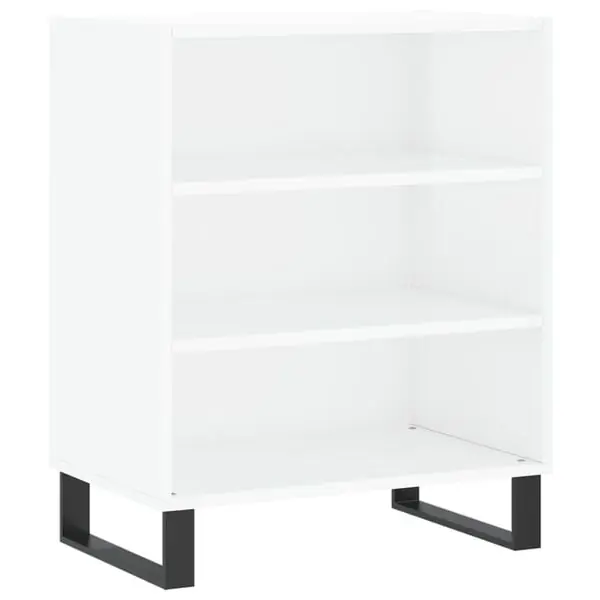 vidaXL Förvaringshylla vit högglans 57x35x70 cm konstruerat trä Rabatter