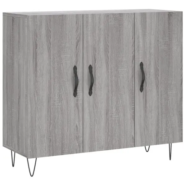 Expressleverans vidaXL Skänk grå sonoma 90x34x80 cm konstruerat trä