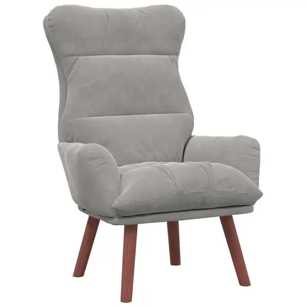 Kampanjpris vidaXL fåtölj Ljusgrå 69 x 74 x 93 cm Sammet
