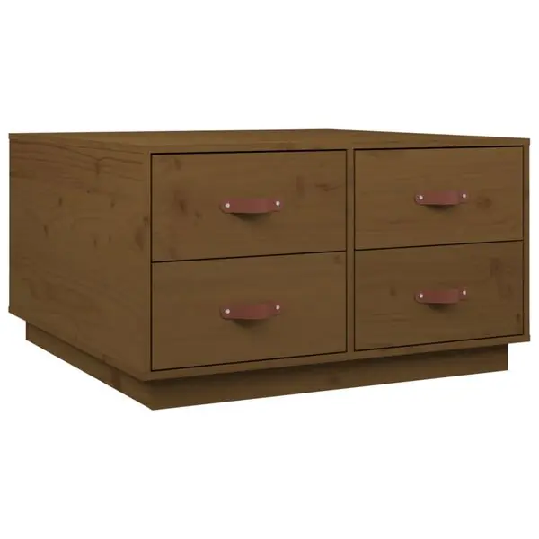 Rea vidaXL Soffbord honungsbrun 80x80x45 cm massiv furu