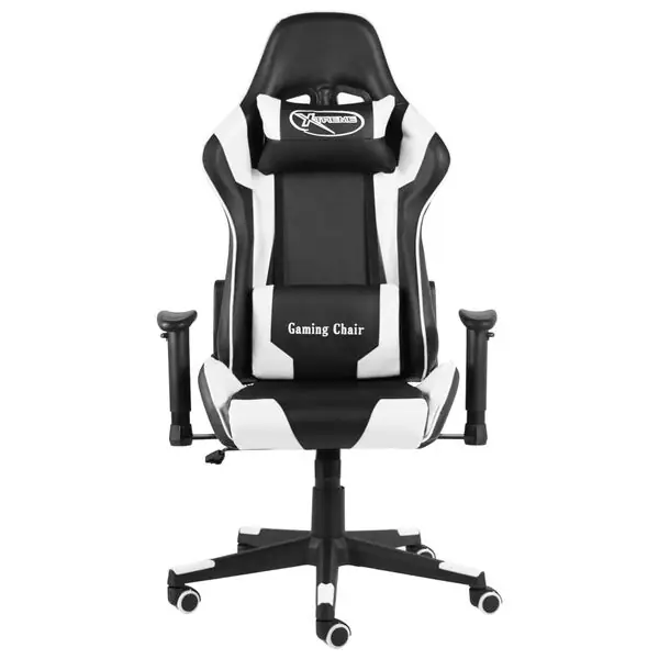 vidaXL Snurrbar gamingstol vit PVC Kundfavorit