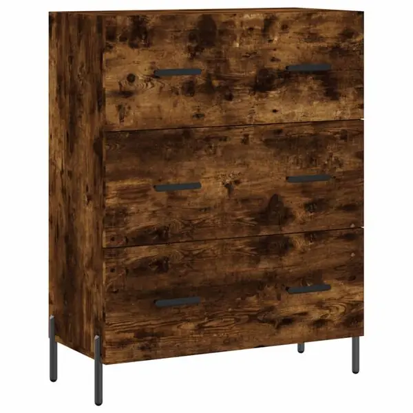 vidaXL Skänk rökfärgad ek 69,5x34x90 cm konstruerat trä Nedsatt pris