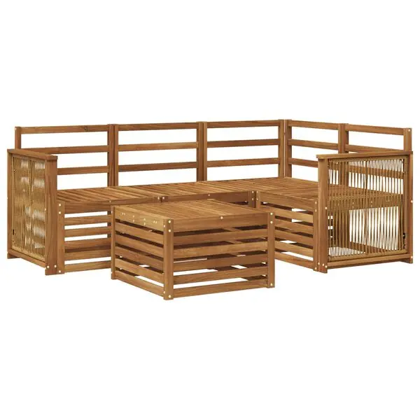 Kampanjpris vidaXL Utomhussoffset 5 pcs Naturlig 59 x 59 x 37 cm Polyester