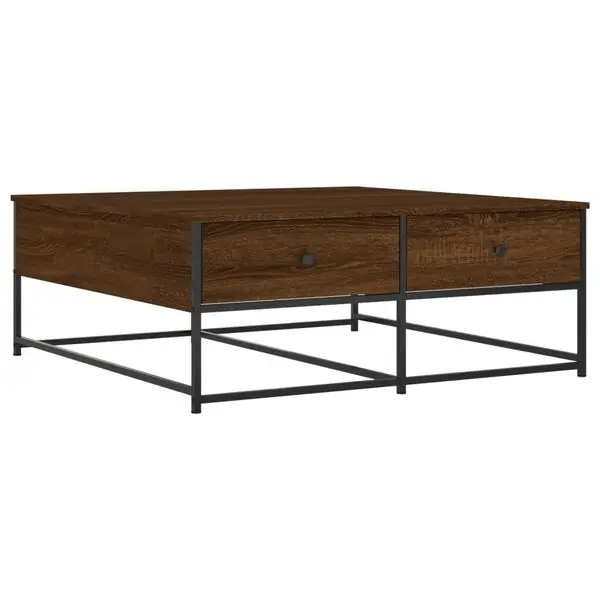 vidaXL Soffbord brun ek 100x99x40 cm konstruerat trä Billigare