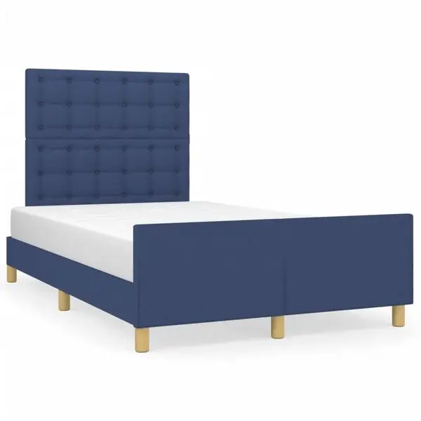 vidaXL sängram utan madrass blå 120x190 cm tyg Köp nu