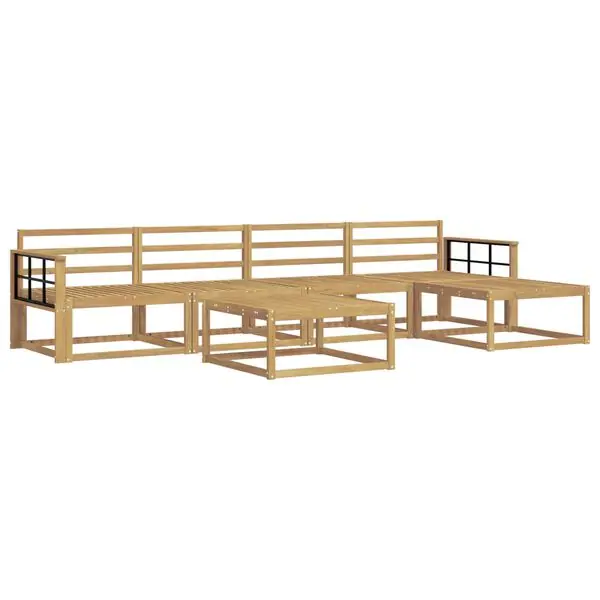 Reapris vidaXL Utomhussoffset 6 pcs Vit 79 x 79 x 37 cm Massivt Akaciaträ