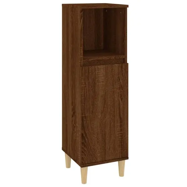 vidaXL Badrumsskåp brun ek 30x30x100 cm konstruerat trä Utförsäljning